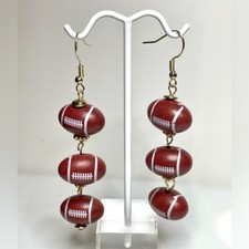 Football earrings Fun Earrings  football party - gift for her  in Gift box