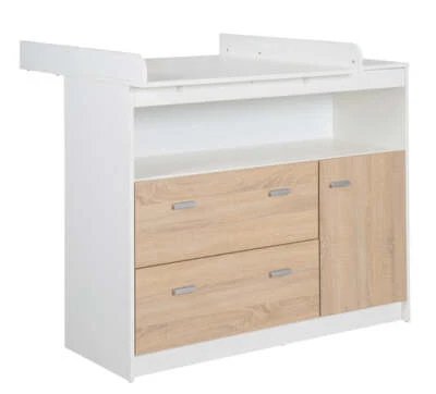 roba Wickelkommode Gabriella mit Wickelansatz, 2 Schubladen, 1 Tür, 1 Fach