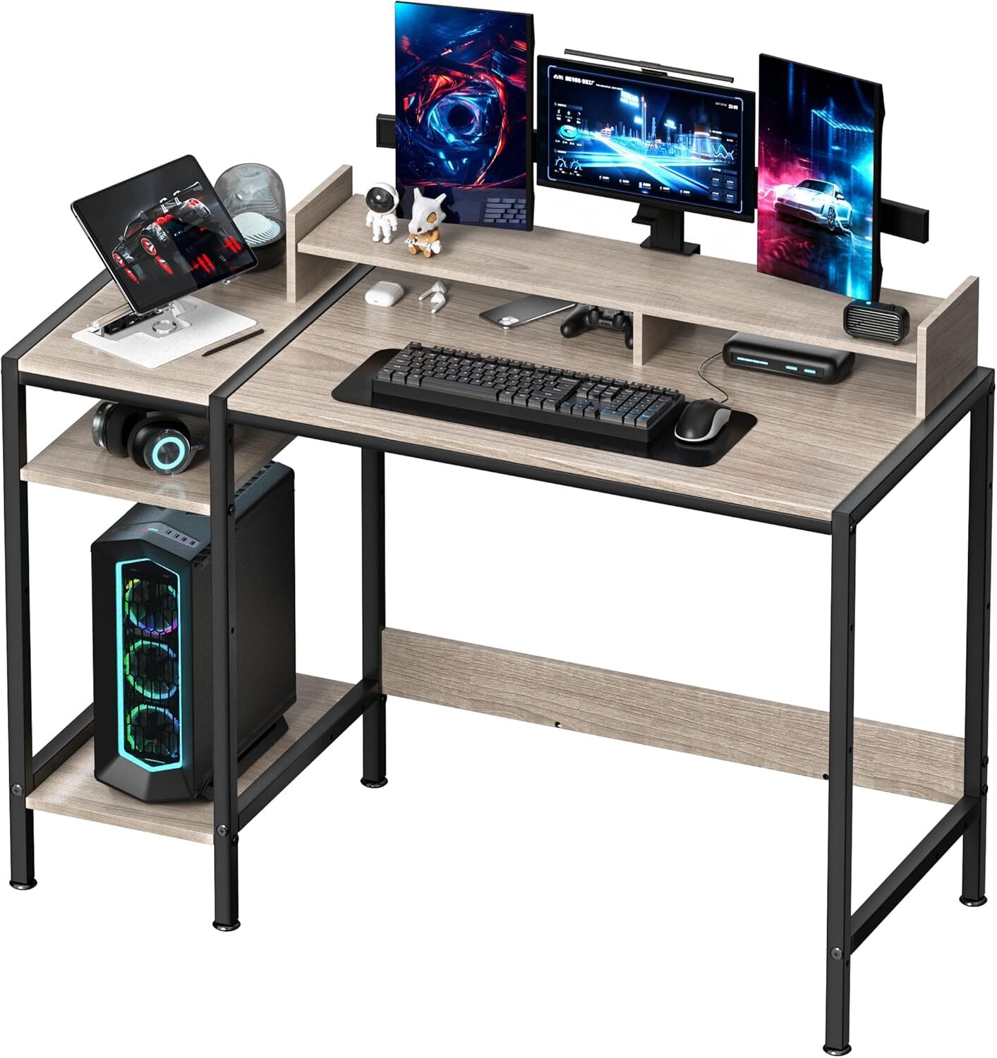 Computer Desk - 47” Gaming Desk, Home Office Desk with Storage, Small Desk with-image