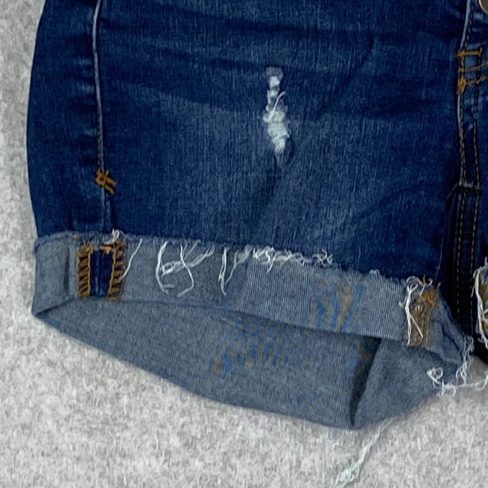 Pantalones Cortos Mudd Jean Para Mujer 0 Azul Envejecido Botón Mosca FLX Elastizados Denim Oscuro Foto 3 de 4