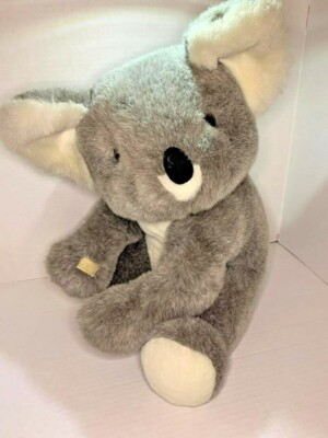 Vintage Chrisha Playful Plush Koala Stuffed Animal Toy Doll Gray White 15 