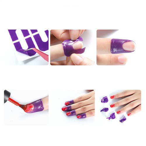 1Set Nail Polish Protector Sticker Soft Elastic U-Shape Nail Polish Guards - Picture 7 of 17