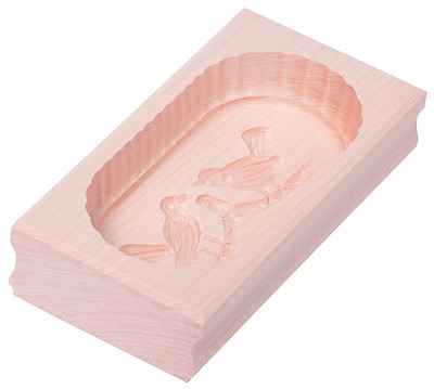Butterform eckig Buttermodel aus Ahornholz für 250 g Butter Motiv: 2 Vögel