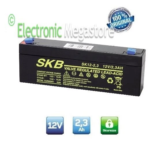 ALCAPOWER-JOIN-HQ-SKB-LAFAYETTE-EXTRACEL-MKC BATTERIA ERMETICA AL PIOMBO AGM 12V 2,2Ah 2,3 Ah RICARICABILE 12 V 2.2A 2.3A