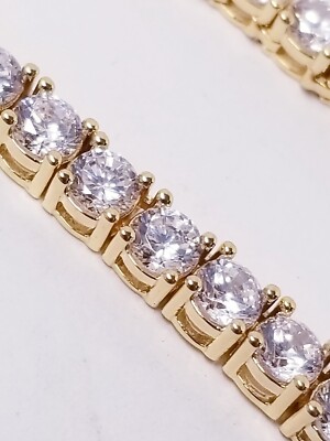 GUU Shop 4mm Tennis Cubic Zirconia 24" Necklace - Gold Tone
