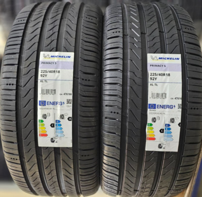 2X NEW MICHELIN PRIMACY 5 225/40 ZR18 XL 92Y 225 40 18 CAR TYRES