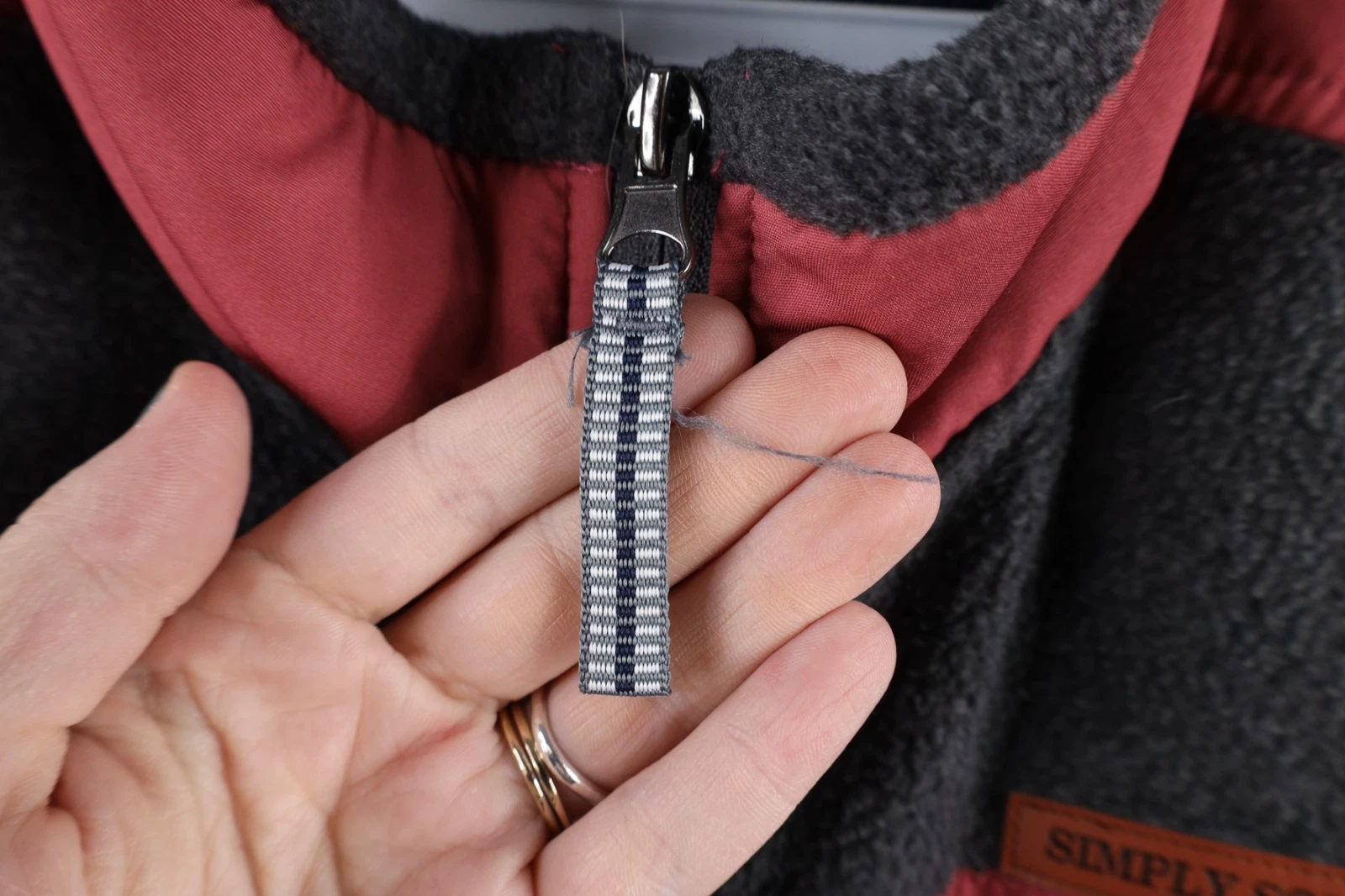 Simply Southern Mens Medium Spell Out Color Block Full Zip Fleece Vest Jacket - product detail image 11