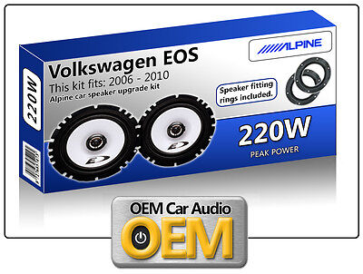 ALPINE LAUTSPRECHER für VW EOS ab 2006 Front Vorn Tür 2-Wege Kompo 280W #ADDM