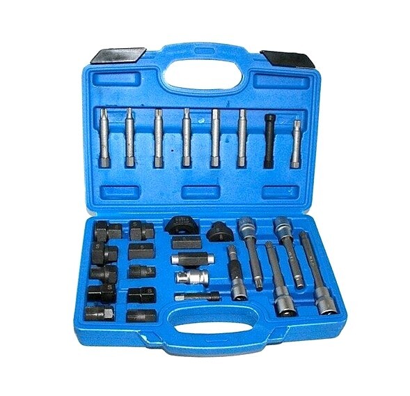 Poulie alternateur coffret 1/2" avec embouts spline m10 pour démontage sans blocage