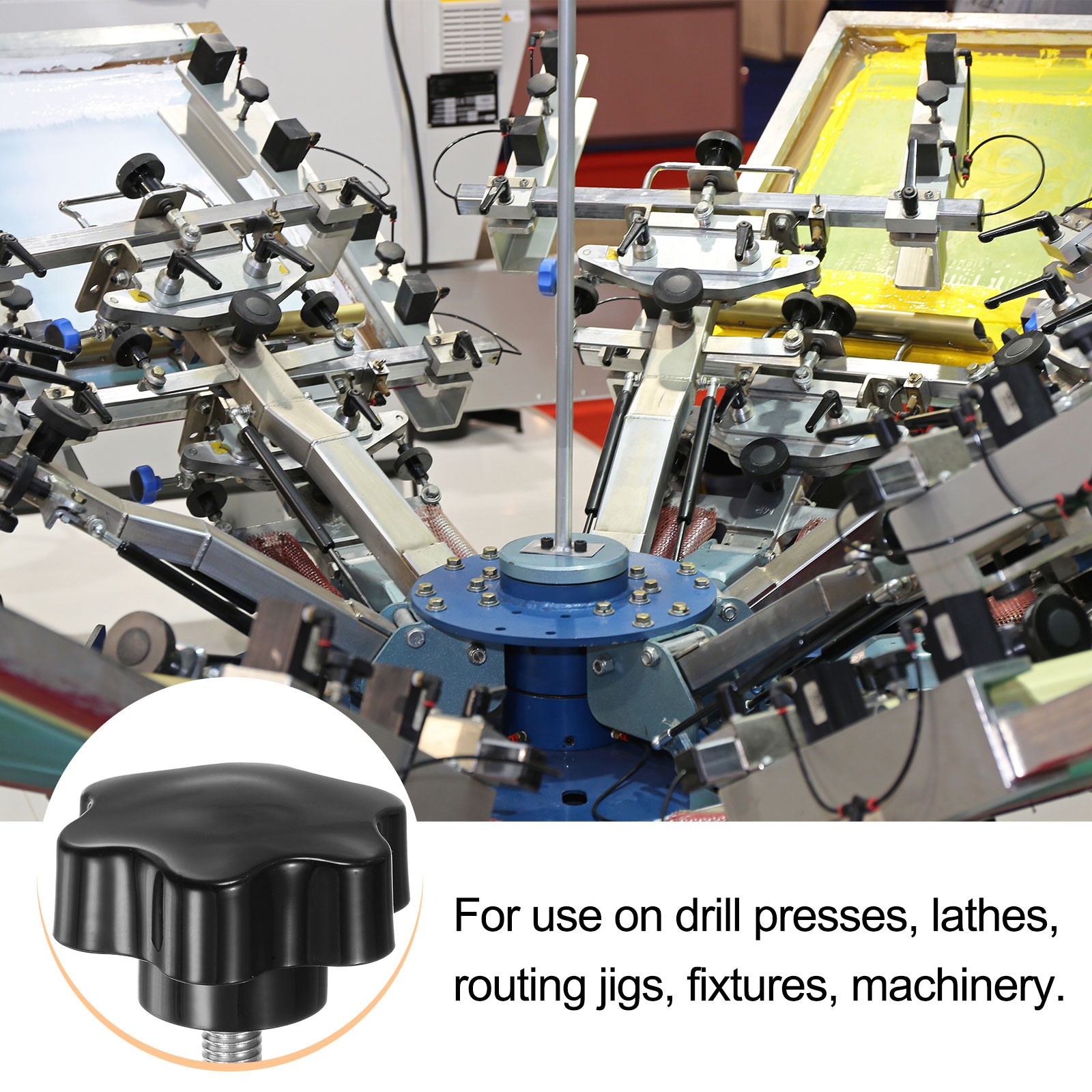 2pcs Star Knobs M8 x 25mm 304 Stainless Steel Stud 46mm 6-Star Head Thumb Screw