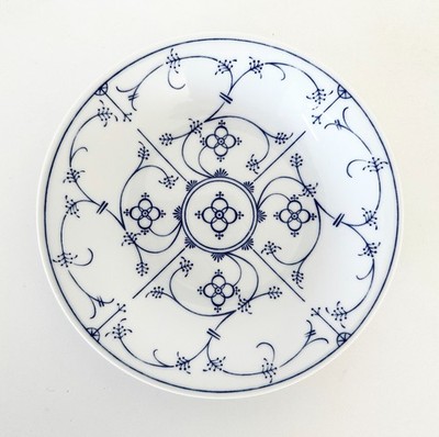 Form Marienbad Ingres Weiss Suppenteller Essteller Indisch Blau Strohblume