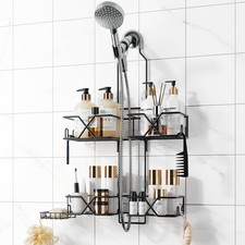 Adjustable Height Shower Caddy Hanging for Handheld Shower Heads, Shower Racks w