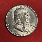 1954 S Franklin Silver Half Dollar, Gem BU Uncirculated One Coin