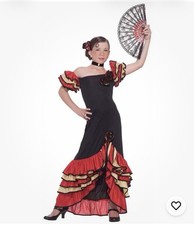 Flamenco Girl Spanish Dancer Salsa Senorita Fancy Dress Halloween Child Costume