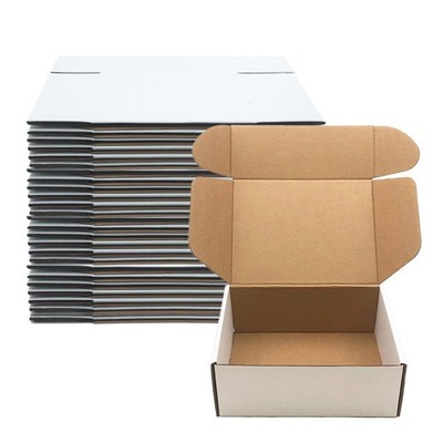 8x6x3 inch Shipping Boxes Set of 25,White Corrugated Cardboard Box for Mailin...