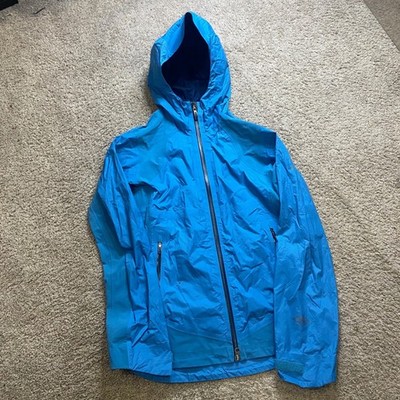 Columbia Omni-Tech Rain Jacket Mens Small Blue Waterproof Hooded Shell Ripstop