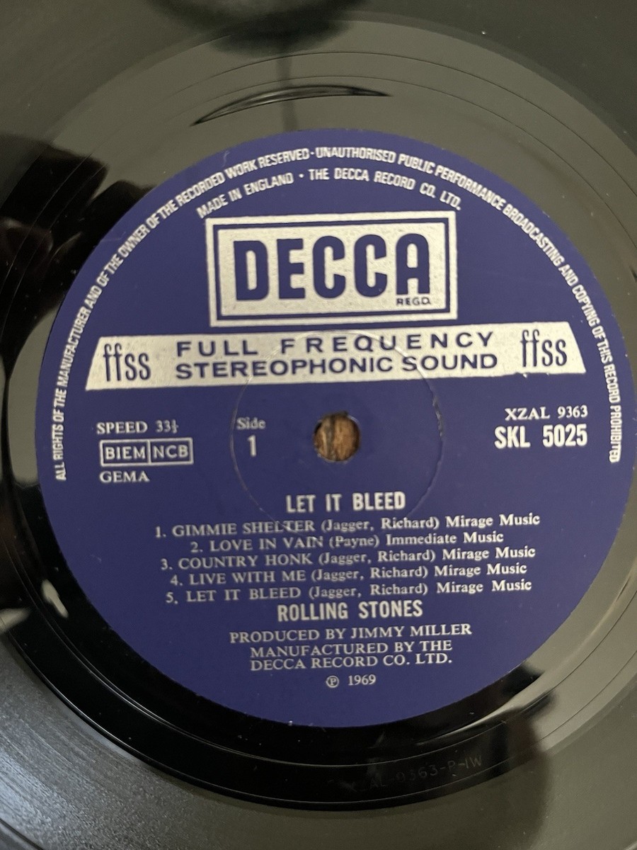 ROLLING STONES LP- LET IT BLEED- DECCA ENGLAND UK- XZAL 9364/SKL