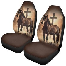 Talayituse Print Car Seat Cover Stretchy Bucket Breathable Vehicle Horse Cross Talayituse Print Car Seat Cover Stretchy Bucket Breathable Vehicle Horse Cross