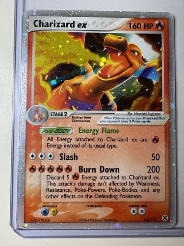 Charizard ex (105/112) - FireRed & LeafGreen Rare Holo Pokémon Card Very Good