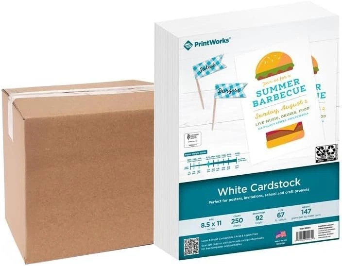 White Cardstock 8.5" x 11" - 67 lb/147 gsm Vellum - Image 3 of 4