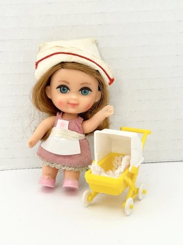 Liddle Kiddles Florence Niddle Nurse Doll Outfit Baby Buggy Stroller By Mattel