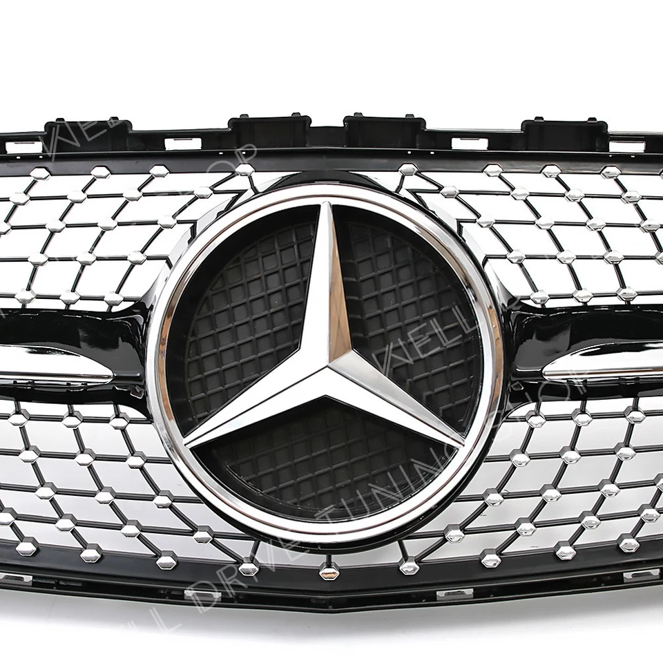 Chrome Black Upper Grille W/Star For Mercedes Benz W176 16-18 A180 A200 A250 A45 Foto 3 de 4