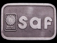 JB23155 VINTAGE 1970s **SAF / BROYHILL INDUSTRIES** PEWTER FURNITURE BELT BUCKLE