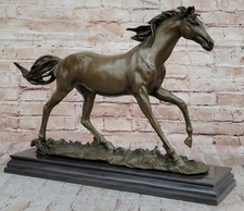 Signed Bronze Arabian Horse Lovers Stallion Sculpture Statue Equestrian Figurine