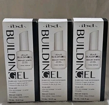 ibd Building Gel Hard Gel Nail Extension White 0.5oz Set Of 3
