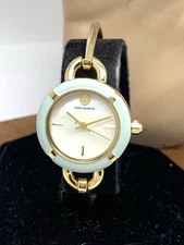 Tory Burch Women's Watch TBW6019 Gold Mother of Pearl Dial Interchangeable Bezel