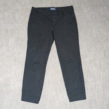 Old Navy Pixie Mid-Rise Ankle Pants Black White Pattern Size 10 Regular