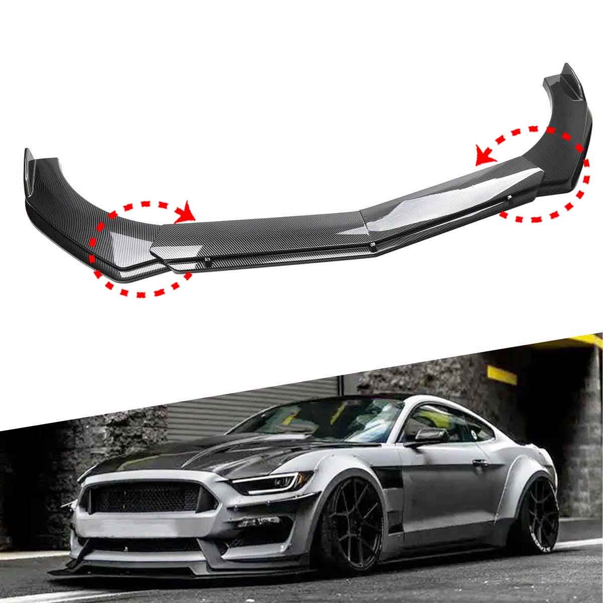 Front Bumper Lip Splitter Spoiler Carbon Fiber Style For Maserati Ghibli 2014-22