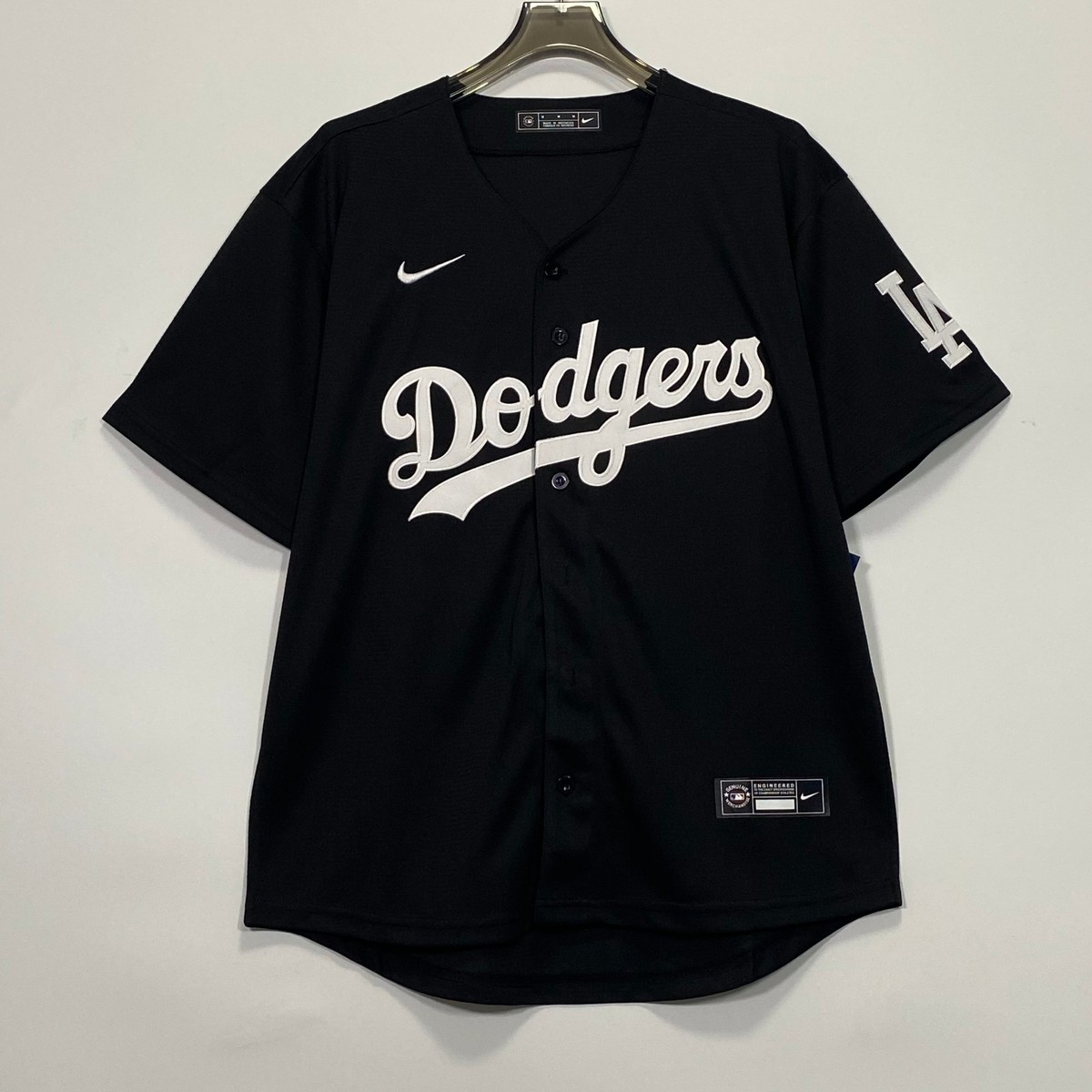 Los Angeles Dodgers Baseball Jersey, Embroidered, Black
