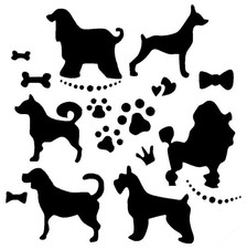Really Great Stencils, Dog Breeds Collage Stencil, 6x6", AKC, Poodle, Min Pin