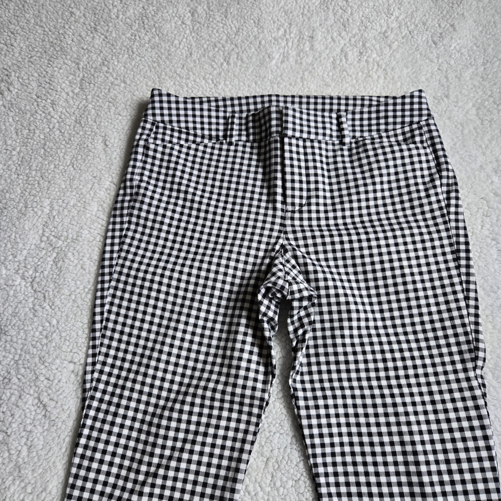 Old Navy Gingham Pixie Ankle Pants Black White Pr… - image 2