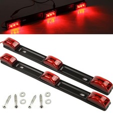 Stainless Steel 15" 3 Lights 9 LED Identification Light Bar, 2 Pcs 2 Pcs Red