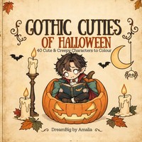 Gothic Malbuch Halloween: 40 SüßE & Gruselige Charaktere Zum Ausmalen