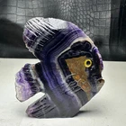 Natural Crystal Mineral Specimen.Fluorite.Hand-carved FISH.Statue.GIFT.BN
