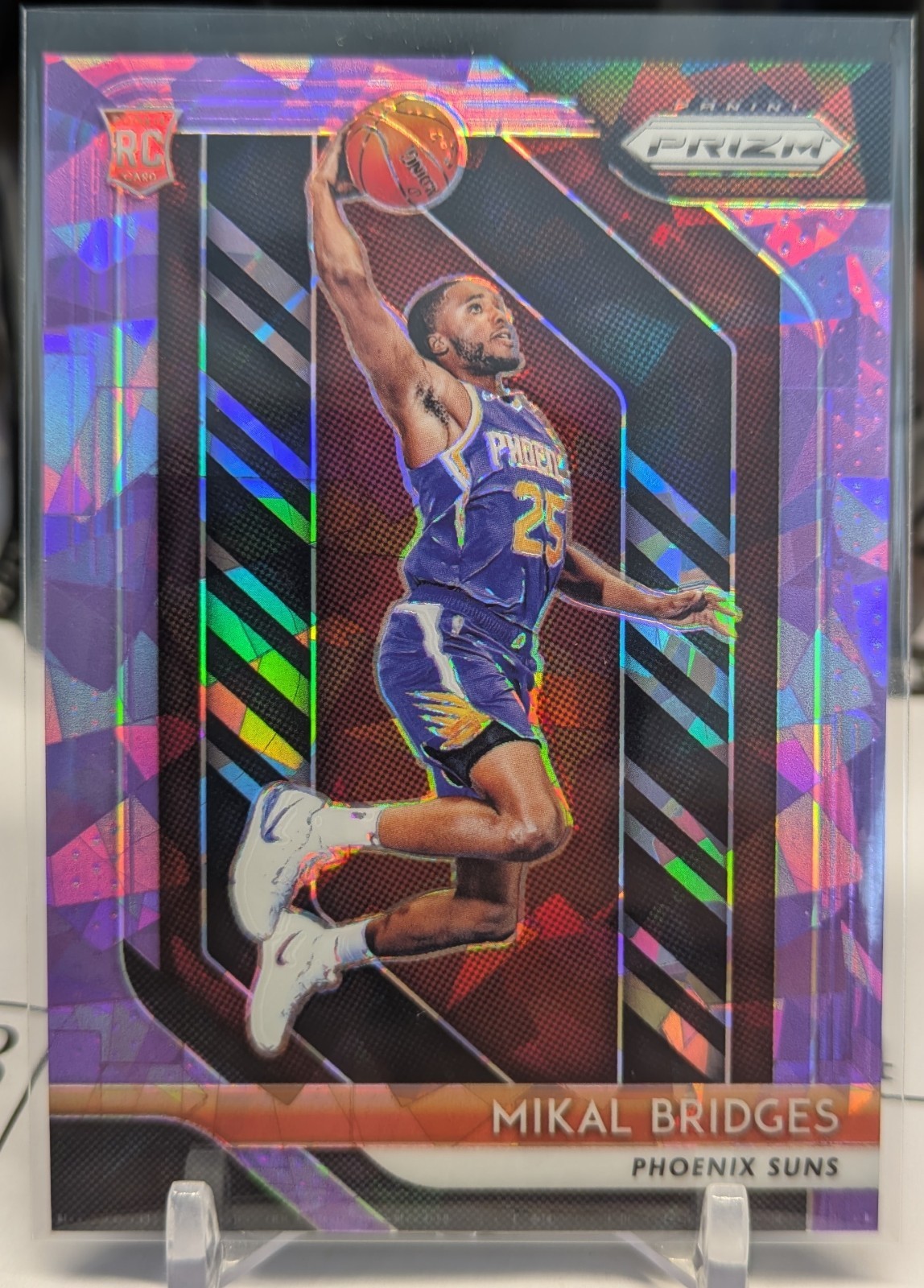 2018-19 Panini Prizm Mikal Bridges #289 (RC) Purple Cracked Ice Rookie 117 / 149