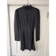 Reformation Ottessa Long-Sleeve Surplice Wrap Minidress Sheer Keyhole Medium