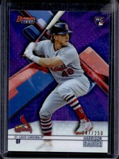 2018 Bowman's Best Harrison Bader RC Purple Refractor Rookie #/250 Cardinals