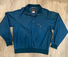 Vintage Eddie Bauer Nylon Quarter Snap Pullover Windbreaker Teal Large Jacket