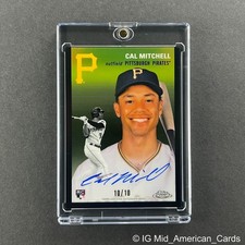 2023 Topps Chrome Platinum Cal Mitchell Rookie Auto Black Refractor 10/10