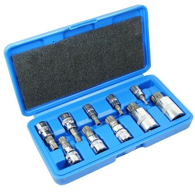  10pc Triple Square Spline Tamper Proof Bits Set XZN 12 Point 4MM-18MM