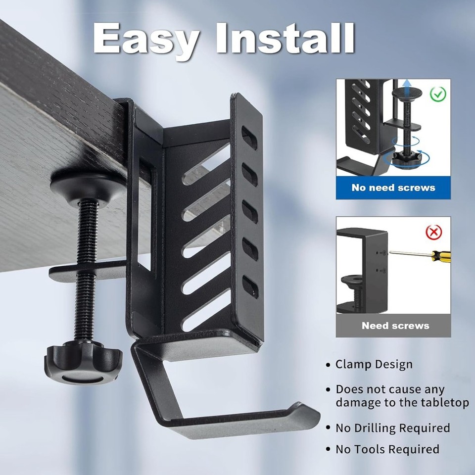 Desk Side Vertical Laptop Stand,No Drill Laptop Desktop Mount ...