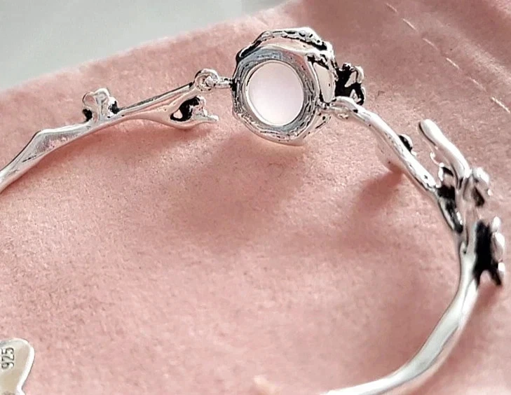 EDLES Armband 925 SILBER massiv Armkette BLUMEN ARMREIF Armzange Zirkonia Ring - Bild 4 von 4