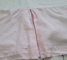 Pottery Barn Kids Linen Crib Skirt Pink Blush Dust Ruffle Baby Nursery Girl   