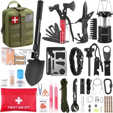 Survival Kit, 160 Pcs Emergency Supplies Camping Accessories with Upgraded Molle
