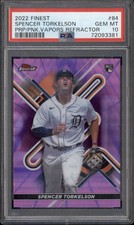 2022 Topps Finest Purple Pink Vapor Refractor #84 Spencer Torkelson RC /3 PSA 10