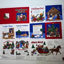 Merry Christmas Songbook Panel Christian 1 Yd Cotton Fabric Material 506